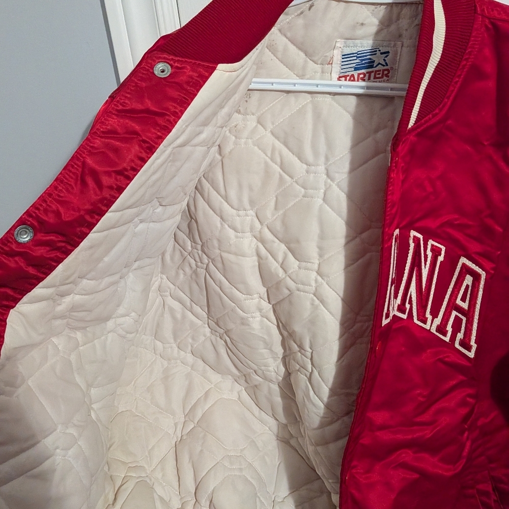 Starter Red Varsity Jacket with Quilted Interior